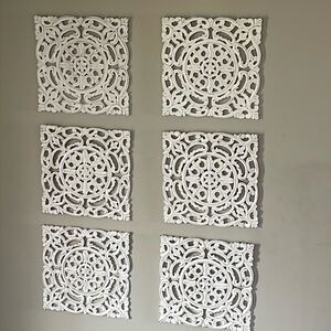 (2) White Wall decor